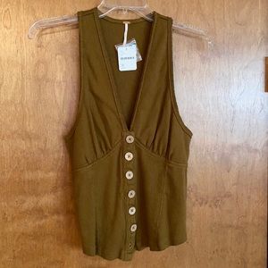 Free People Button Tank